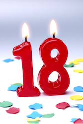 18 birthday candle
